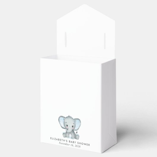 Niedlich Elephant Baby Boy Dusche Vielen Dank Geschenkschachtel (Geöffnet)