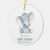 Niedlich Elephant Baby Dusche Aquamarin Aqua Türki Keramik Ornament (Links)
