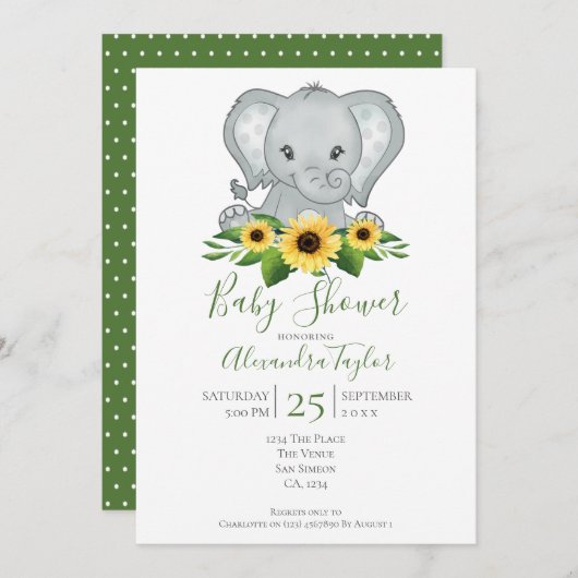 Niedlich Elephant Baby Dusche Personalisiert Einladung