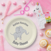 Niedlich Elephant Baby Duwer Pachyderm Pappteller (Party)