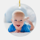 Niedlich Elephant Baby First Christmas Boy Foto Na Keramik Ornament (Hinten)