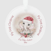 Niedlich Elephant Baby First Christmas Girl Acryli Ornament (Rückseite)