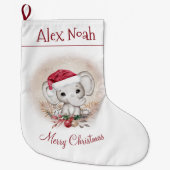 Niedlich Elephant Baby First Christmas Strumpf Großer Weihnachtsstrumpf (Vorderseite)