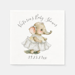 Niedlich Elephant Baby Girl Dusche Napkins Serviette