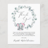 Niedlich Elephant Baby Girl Dusche Vielen Dank (Vorderseite)