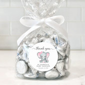 Niedlich Elephant Baby Girl Dusche Vielen Dank Runder Aufkleber