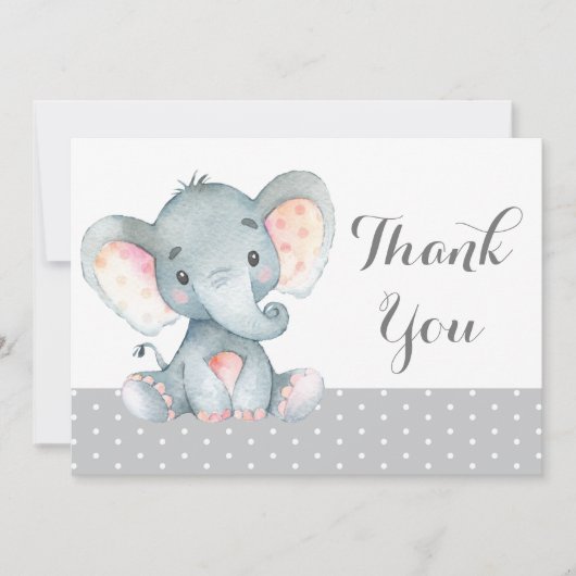 Niedlich Elephant Baby Gray Dankeskarte (Vorderseite)