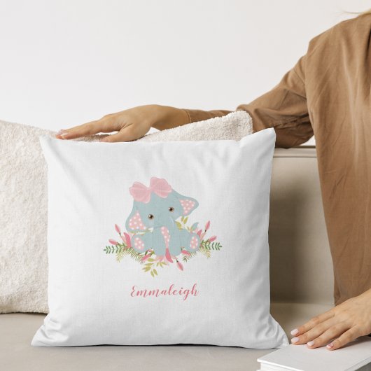 Niedlich Elephant Baby Monogram Kissen