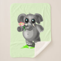 Niedlich Elephant Baby Sherpa Blanket - Farbe ausw