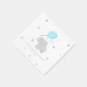 Niedlich Elephant Baby Shower Boy Serviette (Ecke)