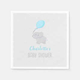 Niedlich Elephant Baby Shower Boy Serviette