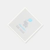 Niedlich Elephant Baby Shower Boy Serviette (Ecke)