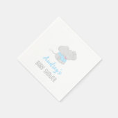 Niedlich Elephant Baby Shower Boy Serviette (Ecke)