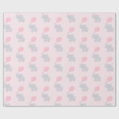 Niedlich Elephant Baby Shower Girl Pink Geschenkpapier (Flach)