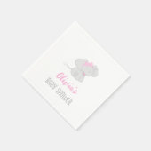 Niedlich Elephant Baby Shower Girl Serviette (Ecke)
