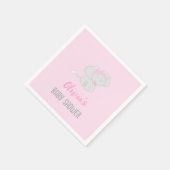 Niedlich Elephant Baby Shower Girl Serviette (Ecke)