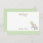 Niedlich Elephant Babydusche Danke-Karte Dankeskarte (Vorne/Hinten)