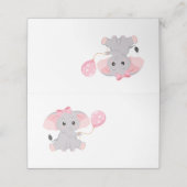 Niedlich Elephant Ballon Pink Platzkarte (Außenseite Aufgefaltet)