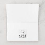 Niedlich Elephant Ballon Pink Platzkarte (Innenseite Aufgefaltet)