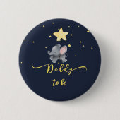 Niedlich Elephant & Balloon Daddy-to-be Button (Vorderseite)