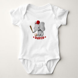 Niedlich Elephant Baseball Boy Baby Strampler