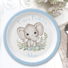 Niedlich Elephant Birthday Boy Party Paper Teller