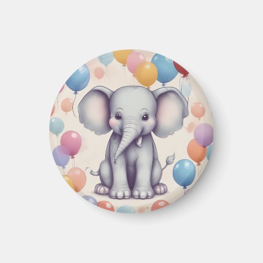 Niedlich Elephant Birthday Magnet (Vorne)