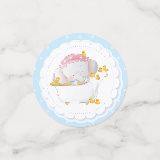 Niedlich Elephant Birthday Monogram Konfetti (Klein Vorderseite)