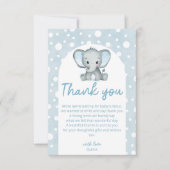 Niedlich Elephant Blue Baby Dusche Vielen Dank Karte (Vorderseite)