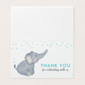Niedlich Elephant Blue Confetti Babydusche Vielen (Außenseite Aufgefaltet)