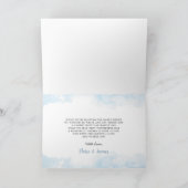 Niedlich Elephant Blue Floral Baby Dusche Dankeskarte (Innenseite)