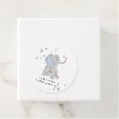 Niedlich Elephant Blue Gray Watercolor Babydusche Geschenkanhänger (Beispiel)