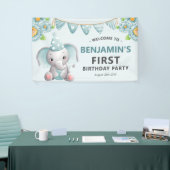Niedlich Elephant Boy 1. Geburtstag Party Banner (Messeveranstaltung)