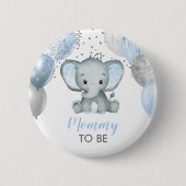 Niedlich Elephant Boy Balloons Babydusche Button (Vorderseite)