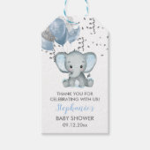 Niedlich Elephant Boy Balloons Babydusche Geschenkanhänger (Vorderseite)