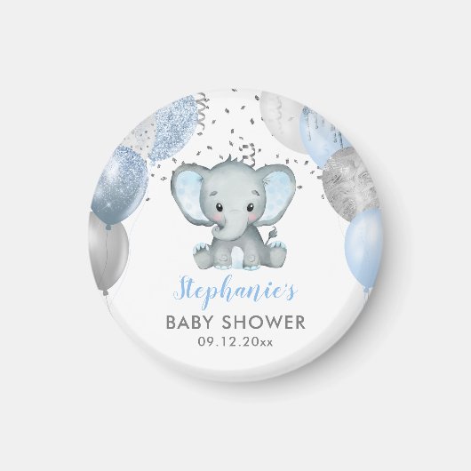 Niedlich Elephant Boy Balloons Babydusche Magnet (Vorne)