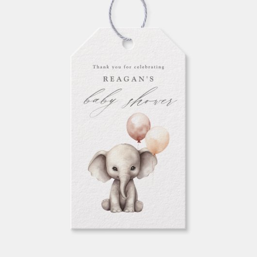 Niedlich Elephant Brautparty Vielen Dank Geschenkanhänger (Vorderseite)