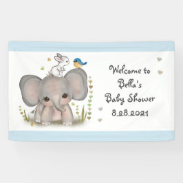 Niedlich Elephant Bunny Baby Dusche Party Banner
