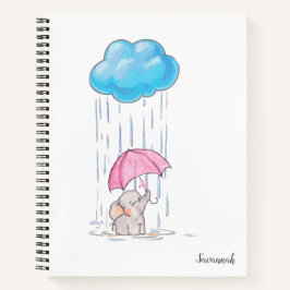 Niedlich Elephant Butterfly Name Spiral Notizblock