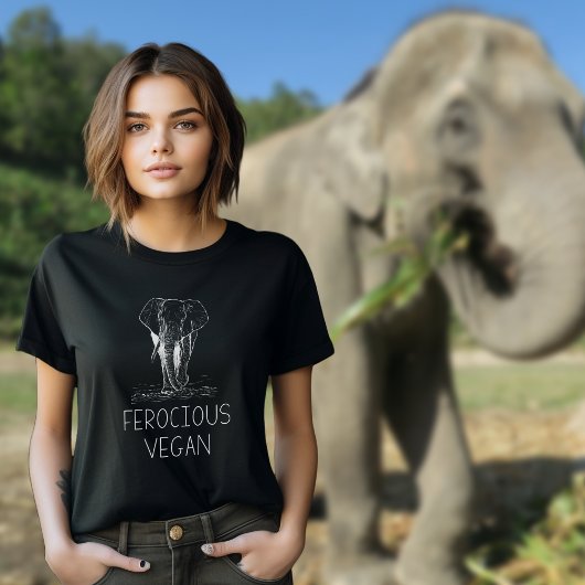 Niedlich Elephant Ferocious Vegan, T-Shirt