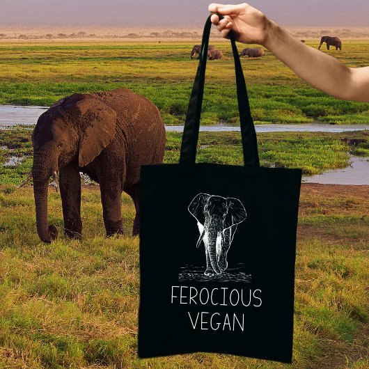 Niedlich Elephant Ferocious Vegan, Tasche