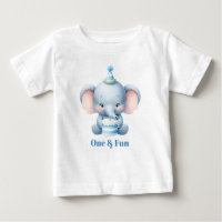 Niedlich Elephant First Birthday Party T - Shirt
