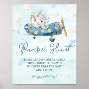 Niedlich Elephant Flugzeug Adventure Schnuller Jag Poster