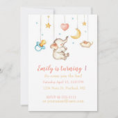 Niedlich Elephant Geburtstagsparty Einladung (Vorderseite)