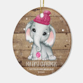 Niedlich Elephant Girl Baby's ERSTE CHRISTMAS Rust Keramik Ornament (Links)