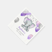 Niedlich Elephant Girl Balloons Babydusche Serviette (Ecke)