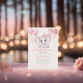 Niedlich Elephant Girl Balloons Kinderdusche Einla Einladung