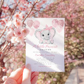 Niedlich Elephant Girl Balloons Kinderdusche Einla Einladung