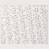 Niedlich Elephant Girls Kinderzimmer New Geboren G Geschenkpapier (Flach)