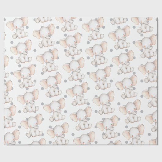 Niedlich Elephant Girls Kinderzimmer New Geboren G Geschenkpapier (Flach)